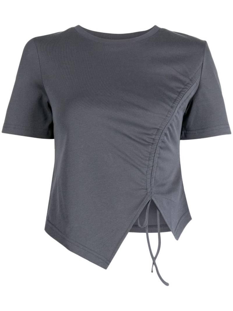 tout a coup drawstring-detail asymmetric top - Grey von tout a coup