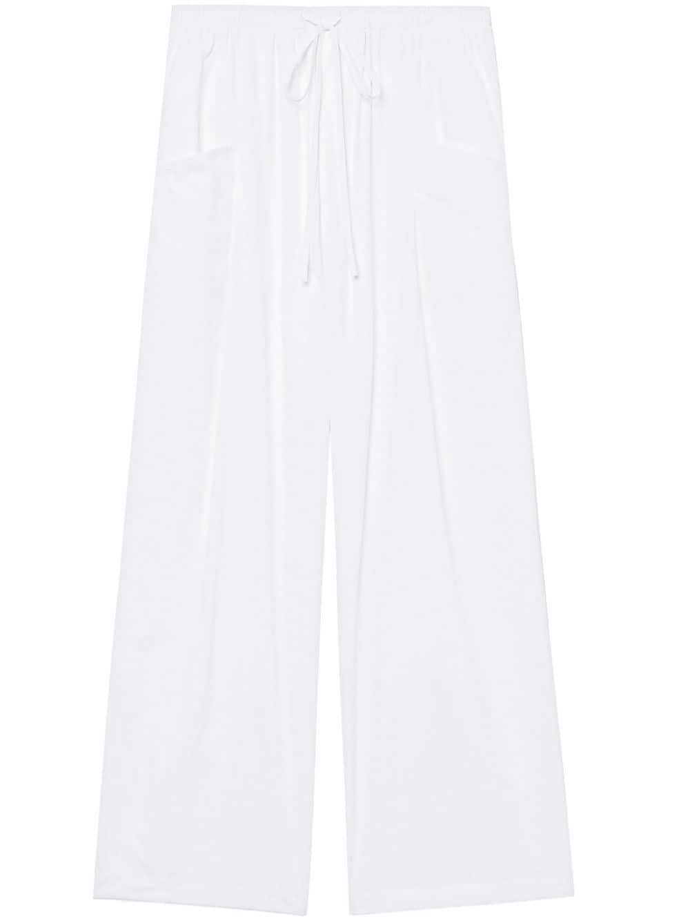 tout a coup drawstring-waist wide-leg trousers - White von tout a coup