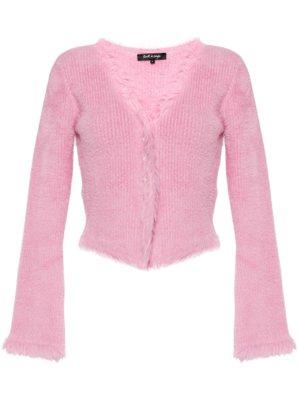 tout a coup faux-fur trim cropped cardigan - Pink von tout a coup