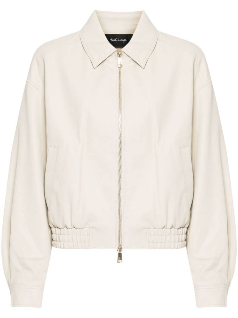 tout a coup faux-leather bomber jacket - Neutrals von tout a coup