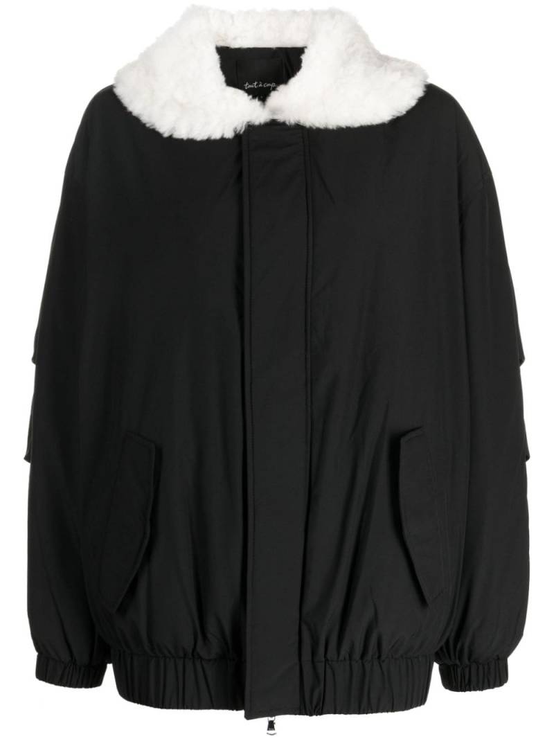 tout a coup faux shearling-trim jacket - Black von tout a coup