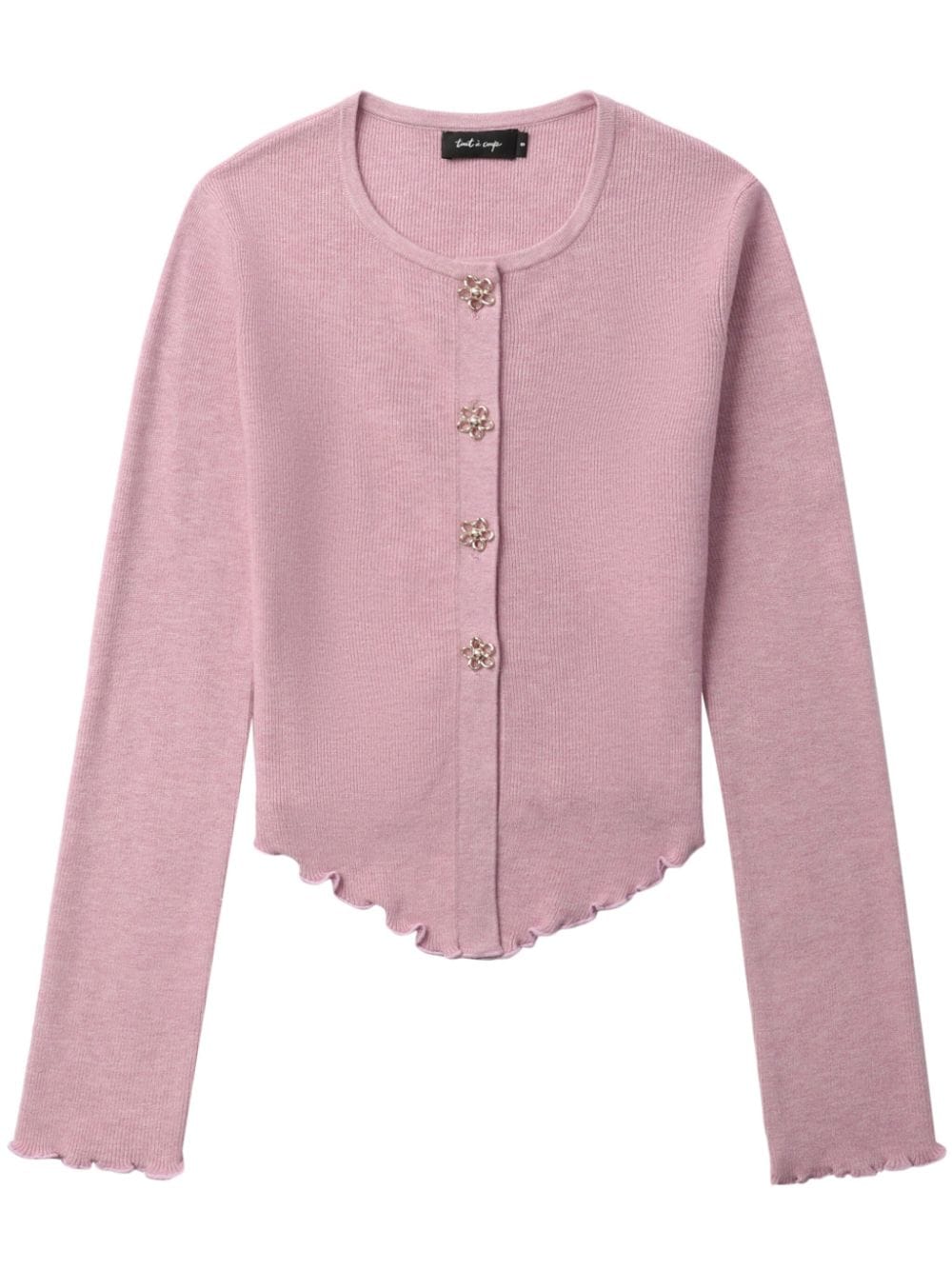 tout a coup floral-buttoned ruffled cardigan - Pink von tout a coup