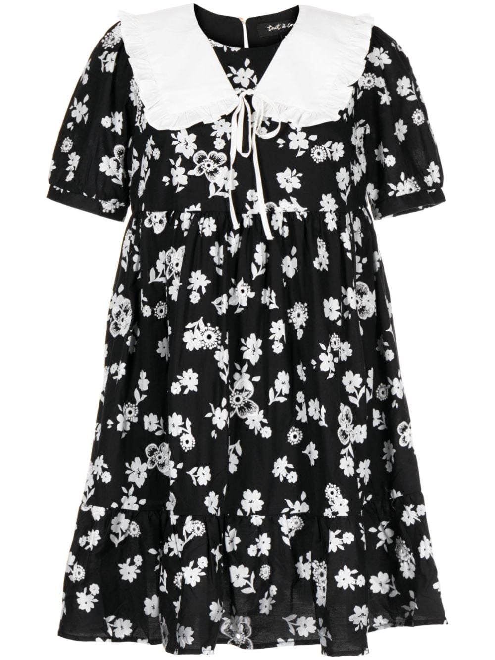 tout a coup floral-print A-line cotton dress - Black von tout a coup