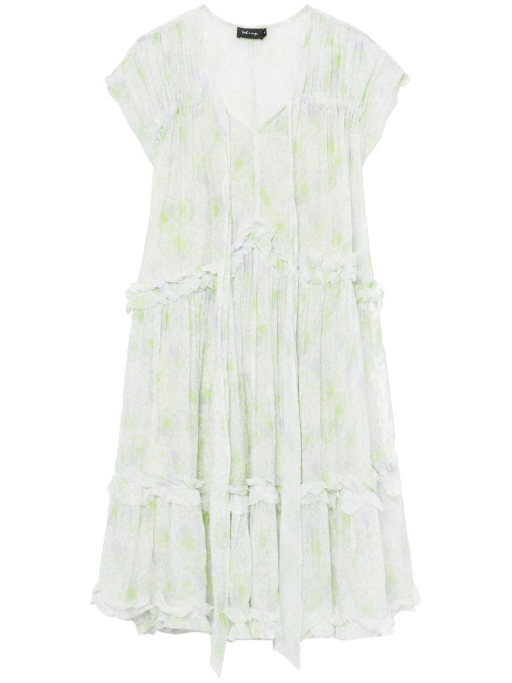 tout a coup floral-print ruffled mini dress - Green von tout a coup