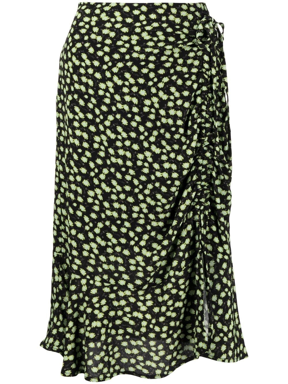 tout a coup floral-print tiered skirt - Black von tout a coup