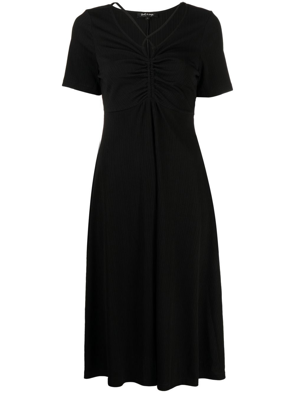 tout a coup gathered-detailing midi dress - Black von tout a coup