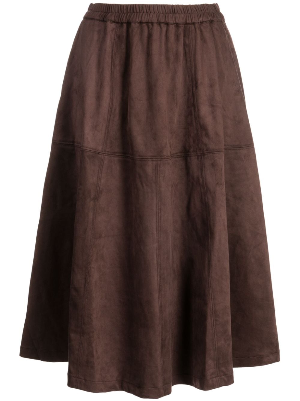 tout a coup high-waist pleated midi skirt - Brown von tout a coup