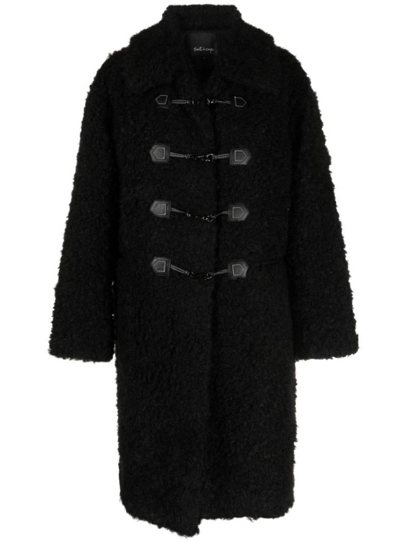 tout a coup hook-fastening shearling coat - Black von tout a coup