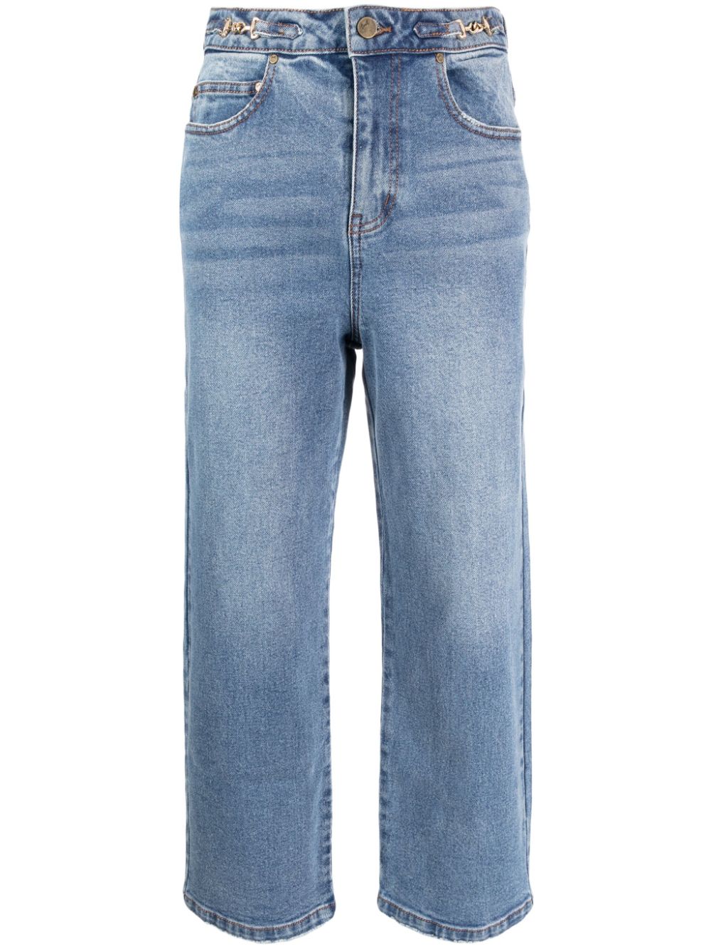 tout a coup horsebit-embellished mid-rise straight-leg jeans - Blue von tout a coup