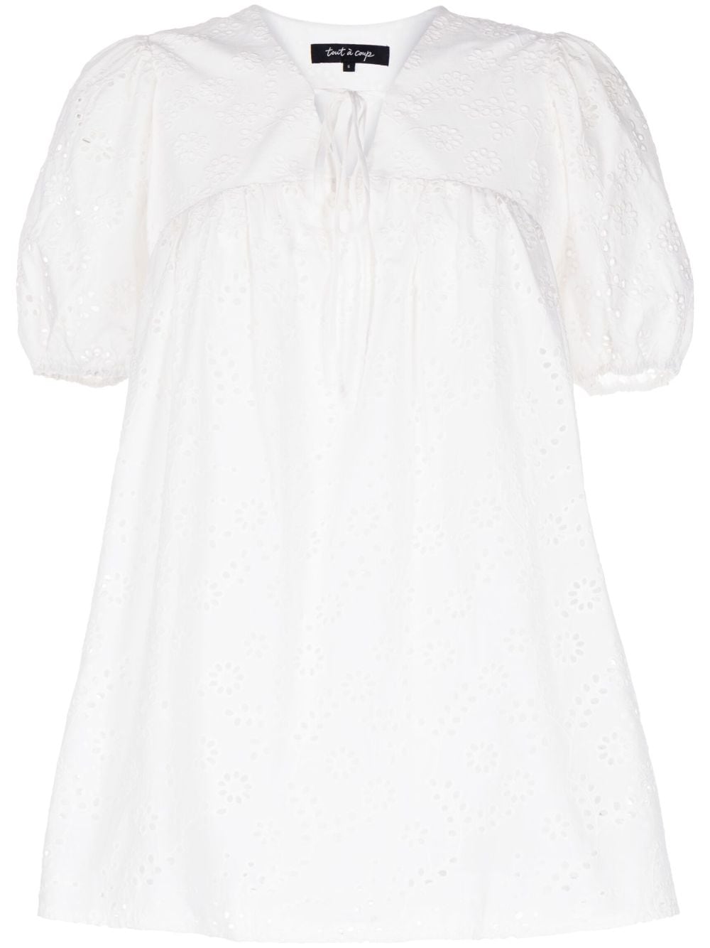 tout a coup lace A-line cotton top - White von tout a coup