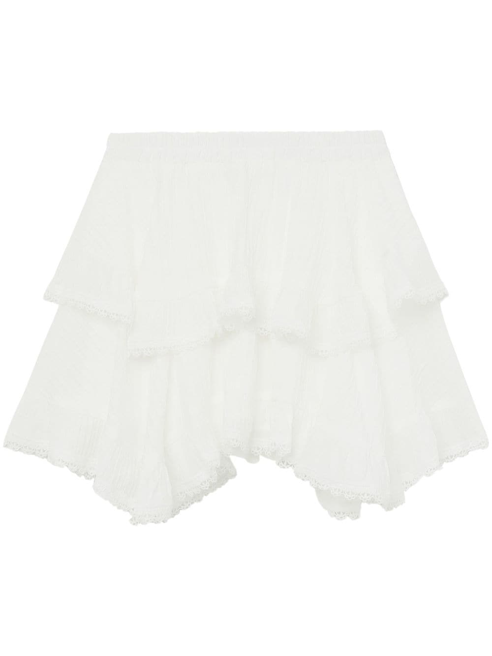 tout a coup lace-trim tiered miniskirt - White von tout a coup