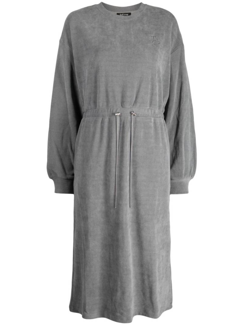 tout a coup logo-embroidered drawstring midi dress - Grey von tout a coup