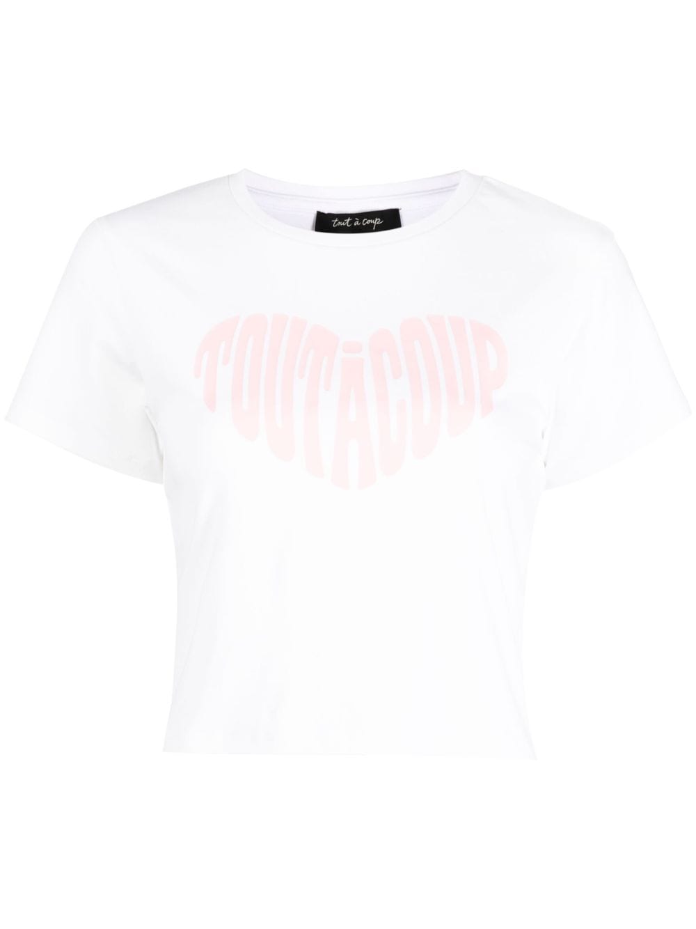 tout a coup logo-print stretch-cotton cropped T-shirt - White von tout a coup