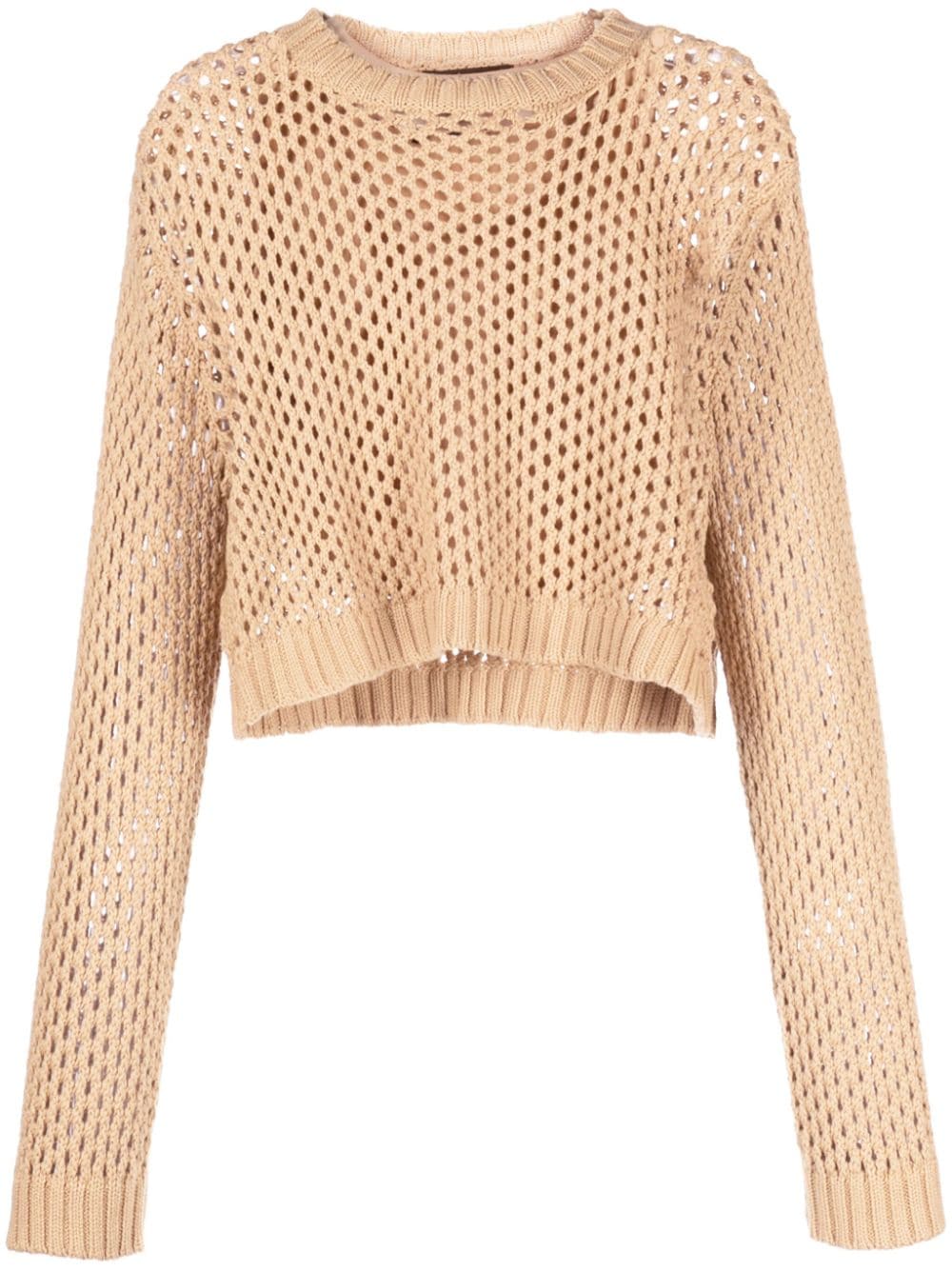 tout a coup open-knit crop top - Brown von tout a coup