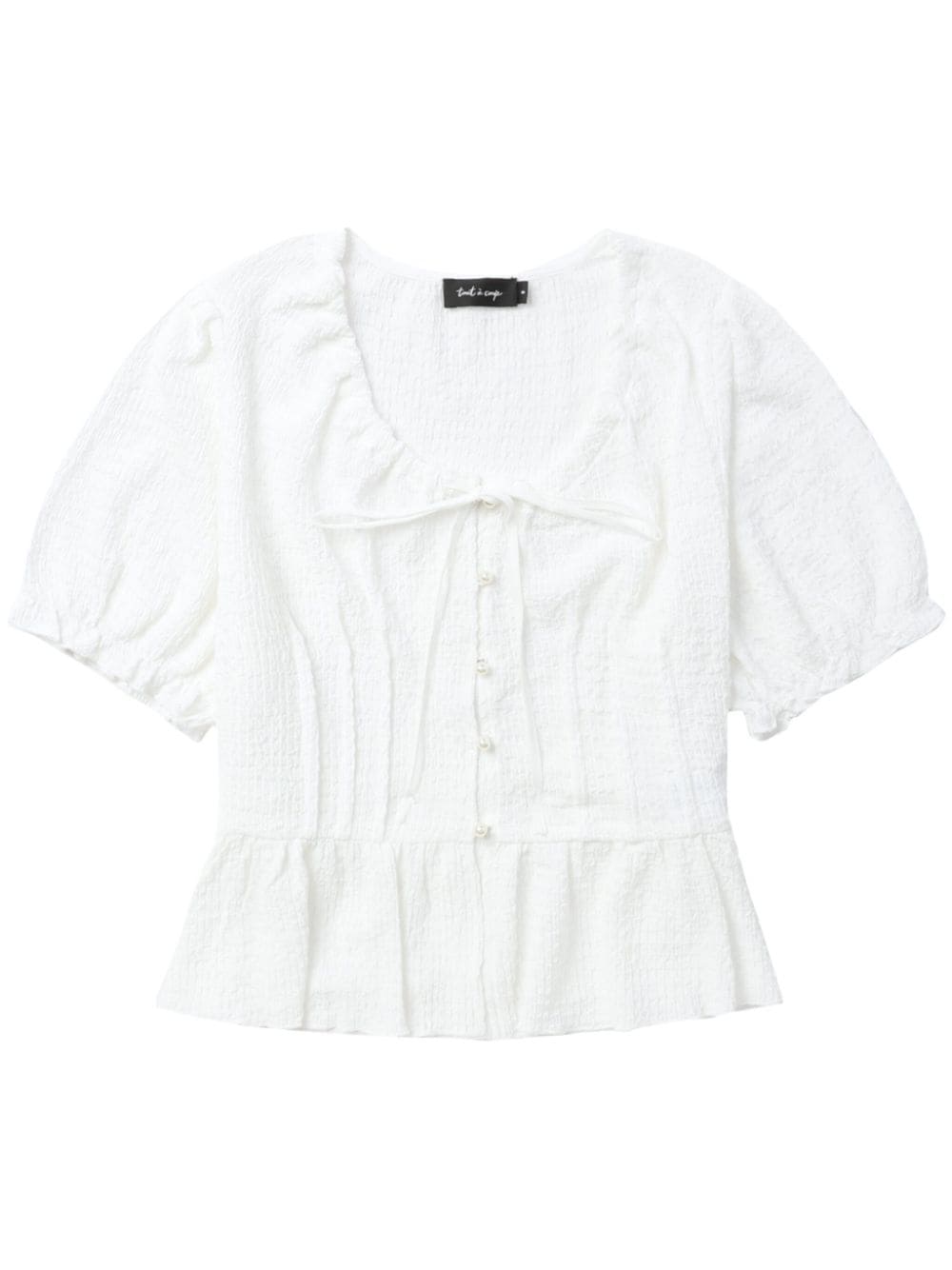 tout a coup puff-sleeve ruffled blouse - White von tout a coup