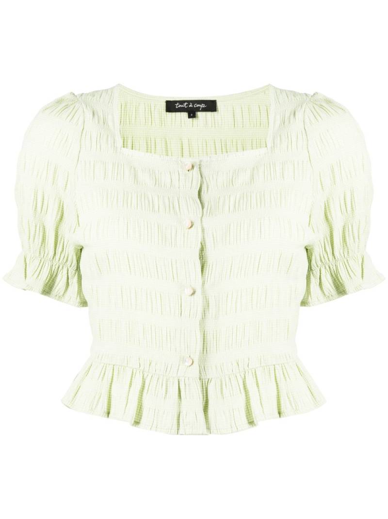 tout a coup ruffle-design blouse - Green von tout a coup