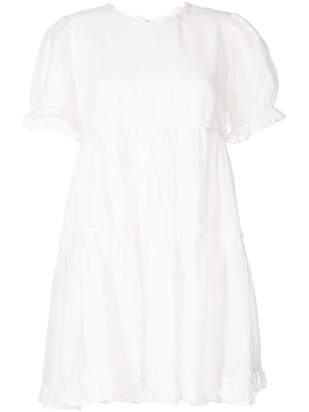 tout a coup ruffle-detail flared dress - White von tout a coup