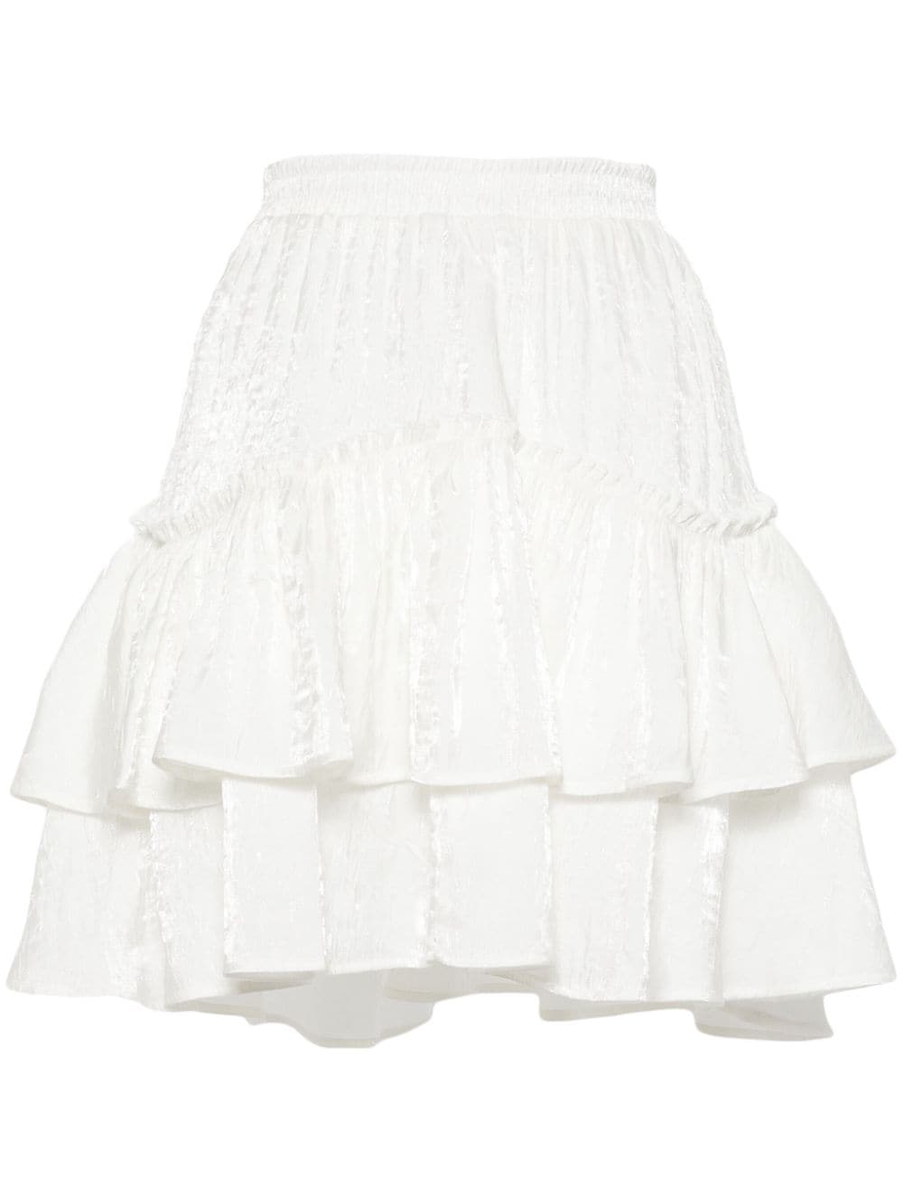 tout a coup ruffled velour miniskirt - White von tout a coup