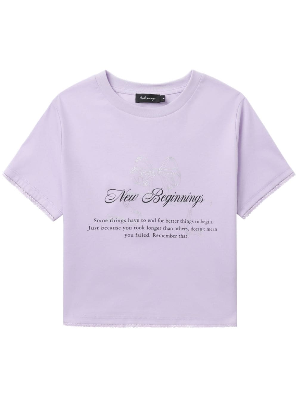 tout a coup slogan-print cotton T-shirt - Purple von tout a coup