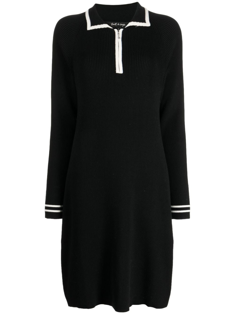 tout a coup stripe-trim polo dress - Black von tout a coup