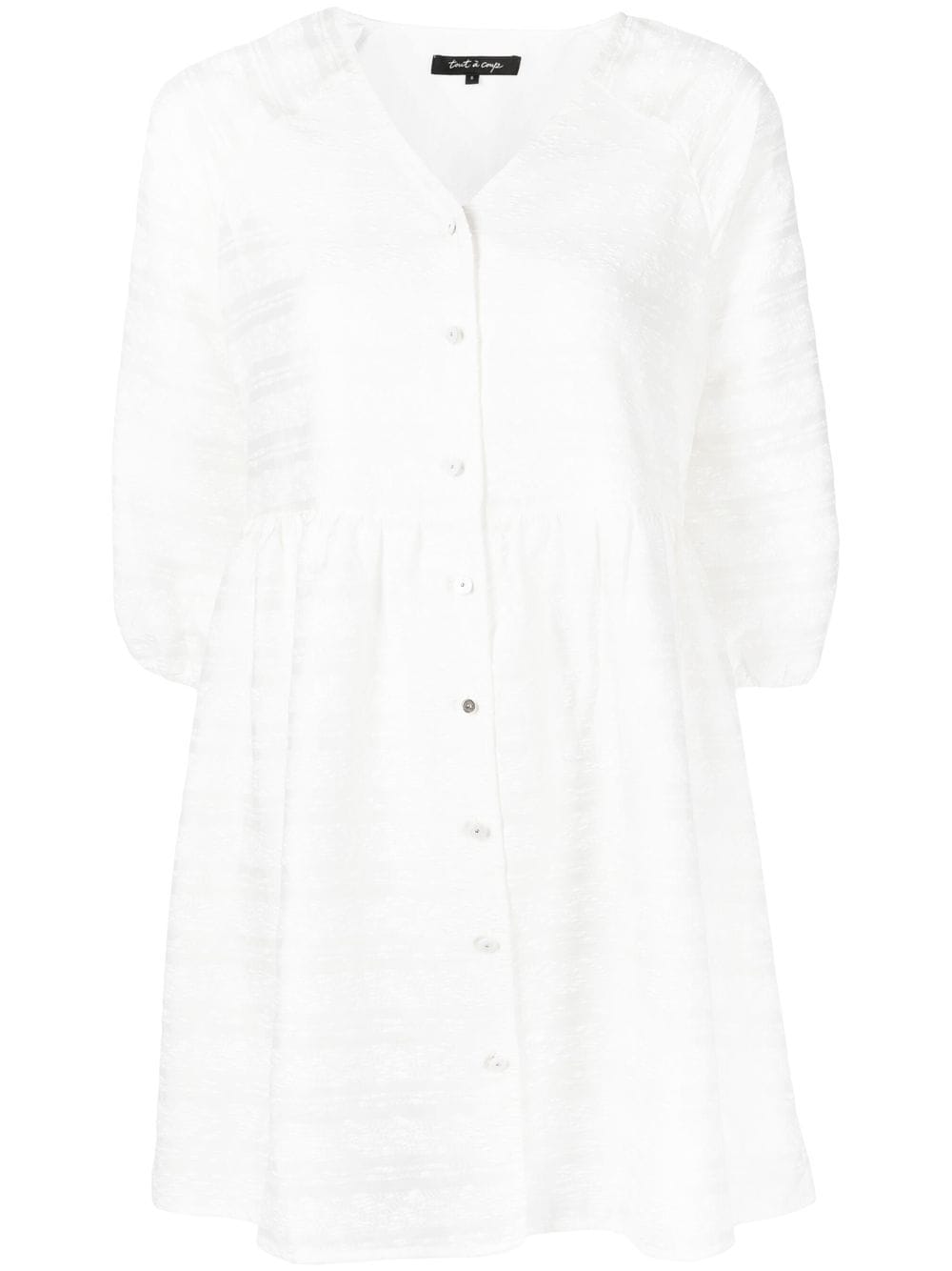 tout a coup striped V-neck dress - White von tout a coup