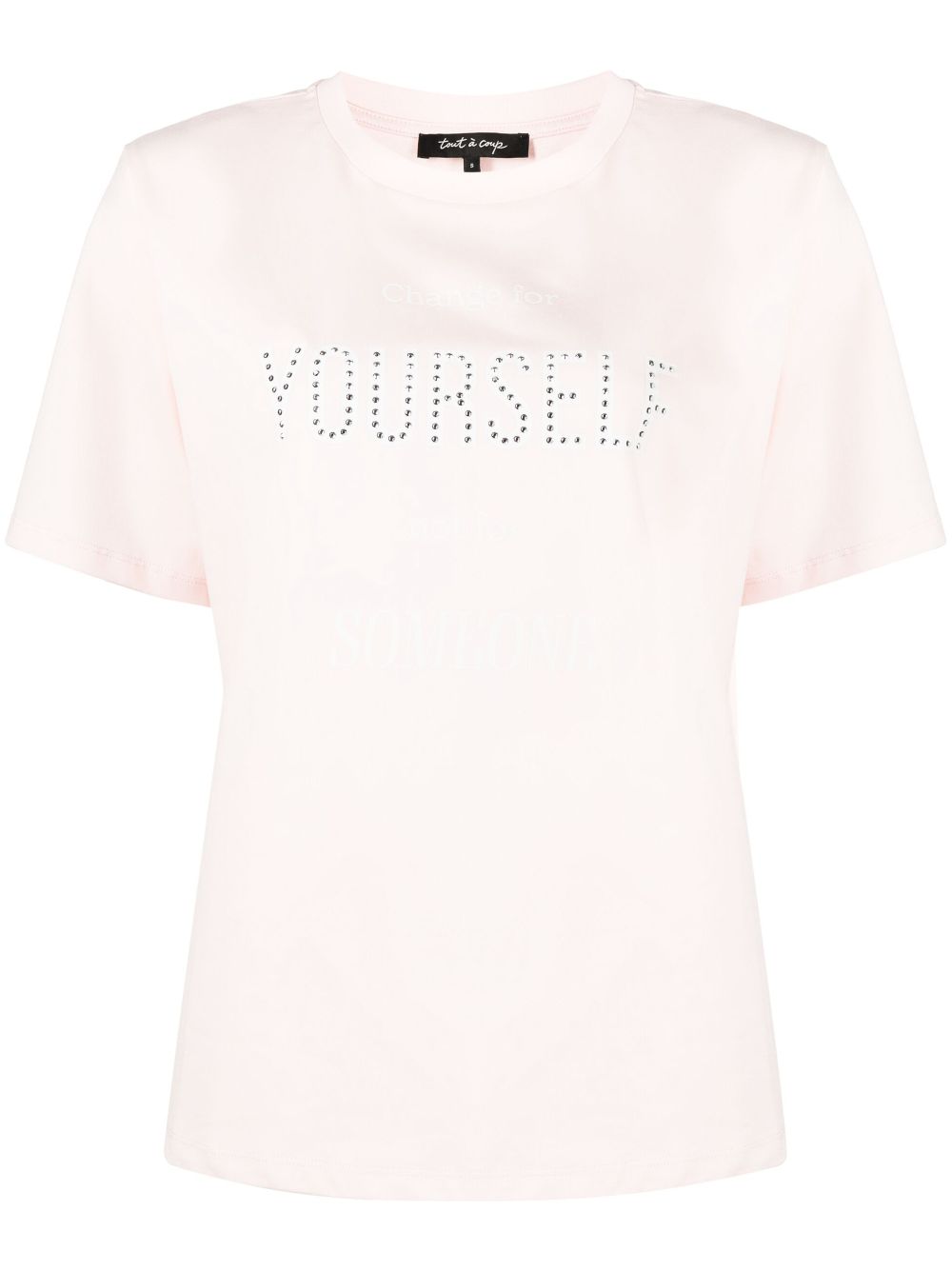 tout a coup text-print T-shirt - Pink von tout a coup