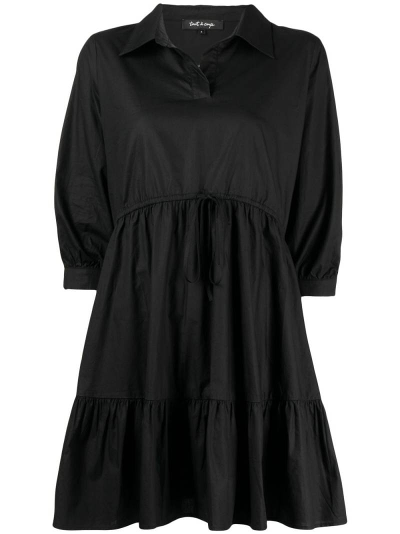 tout a coup tiered cotton shirt dress - Black von tout a coup