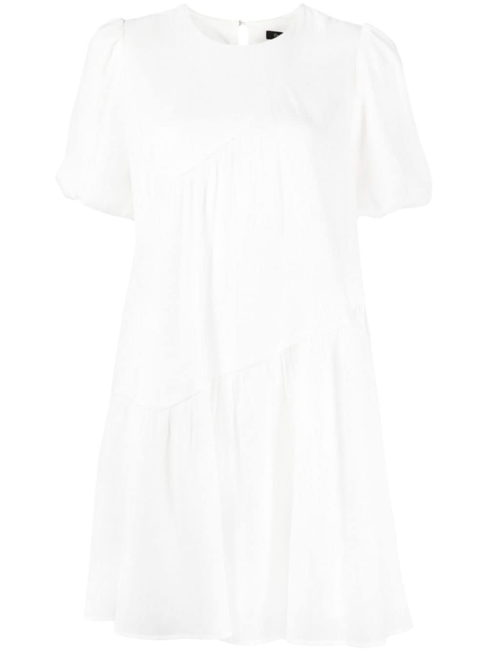 tout a coup puff-sleeve tiered minidress - White von tout a coup