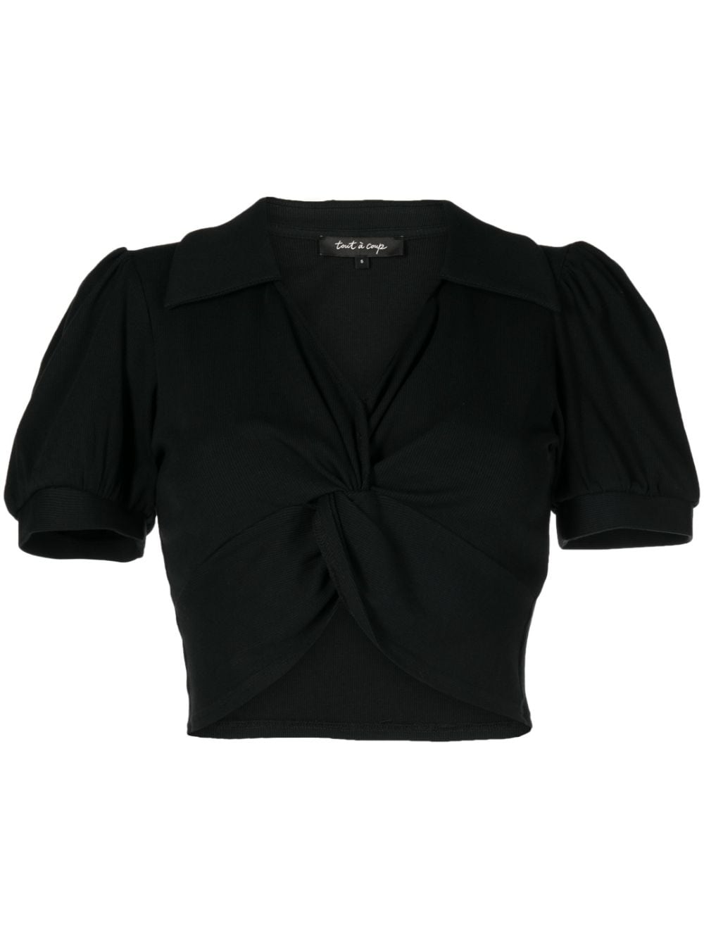 tout a coup twisted-front cropped top - Black von tout a coup