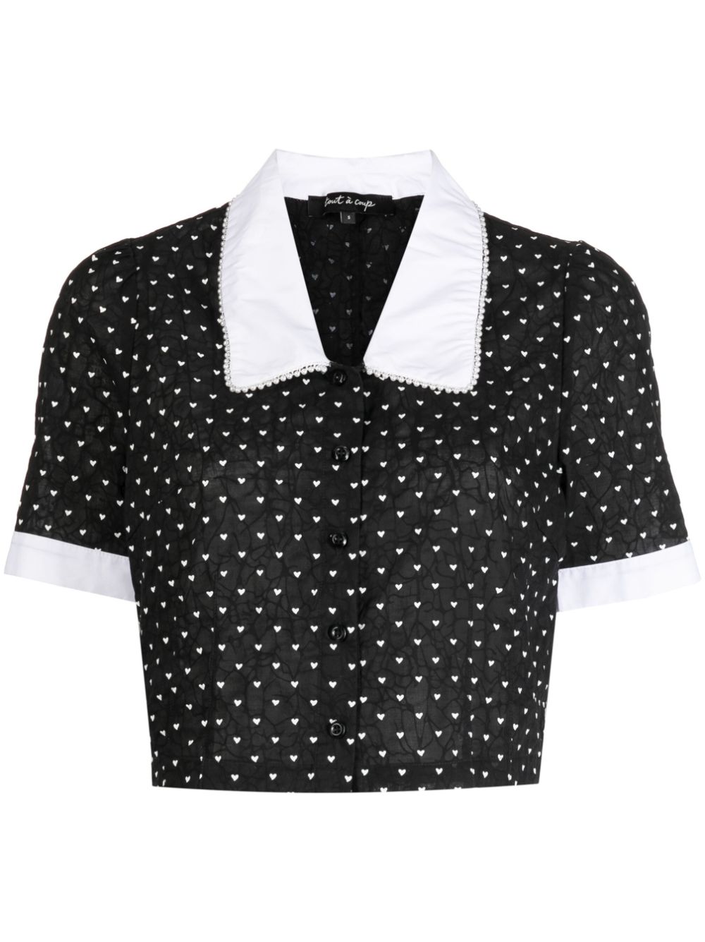 tout a coup two-tone cropped shirt - Black von tout a coup