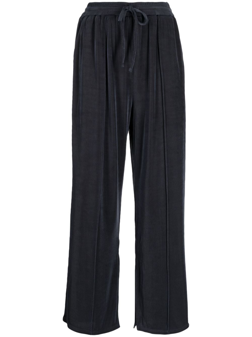 tout a coup velour straight-leg trousers - Black von tout a coup