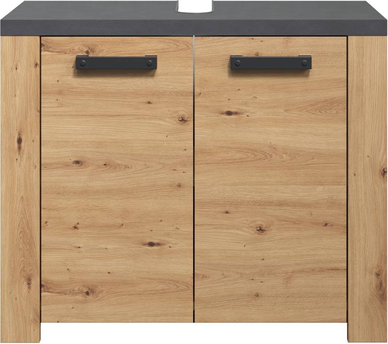 Home affaire Waschbeckenunterschrank »Ambres«, Waschtisch in matter Echtholzoptik - Masse (B/T/H) 79/35/67 cm von home affaire