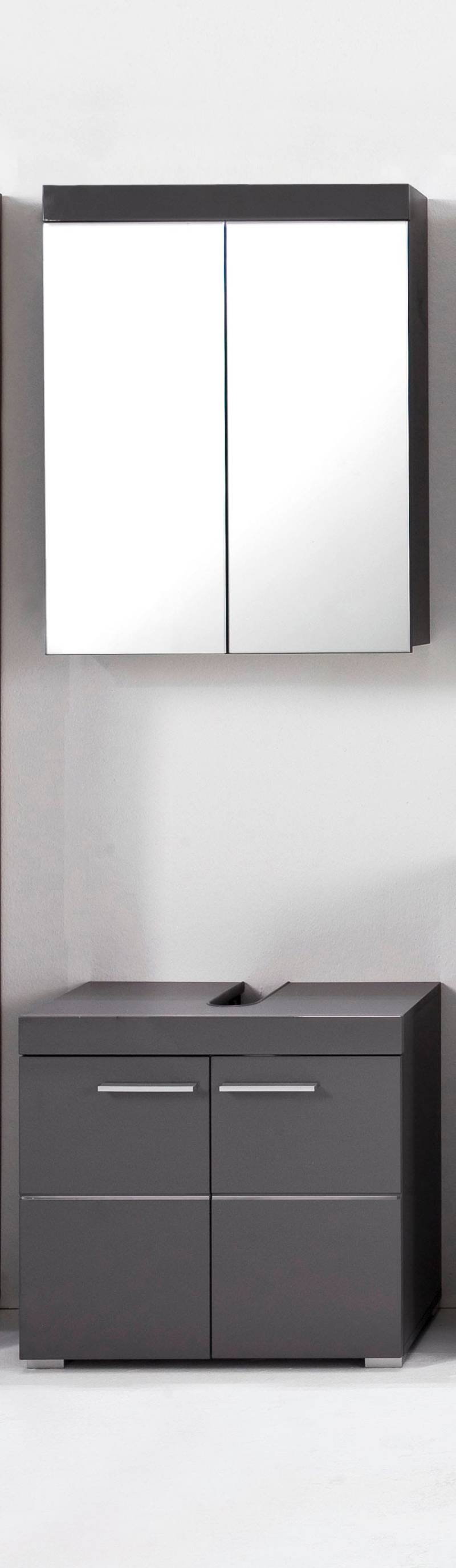 INOSIGN Badmöbel-Set »Avena«, (2 St.), Badezimmermöbel in Grau - Waschbeckenunterschrank und Spiegelschrank von INOSIGN