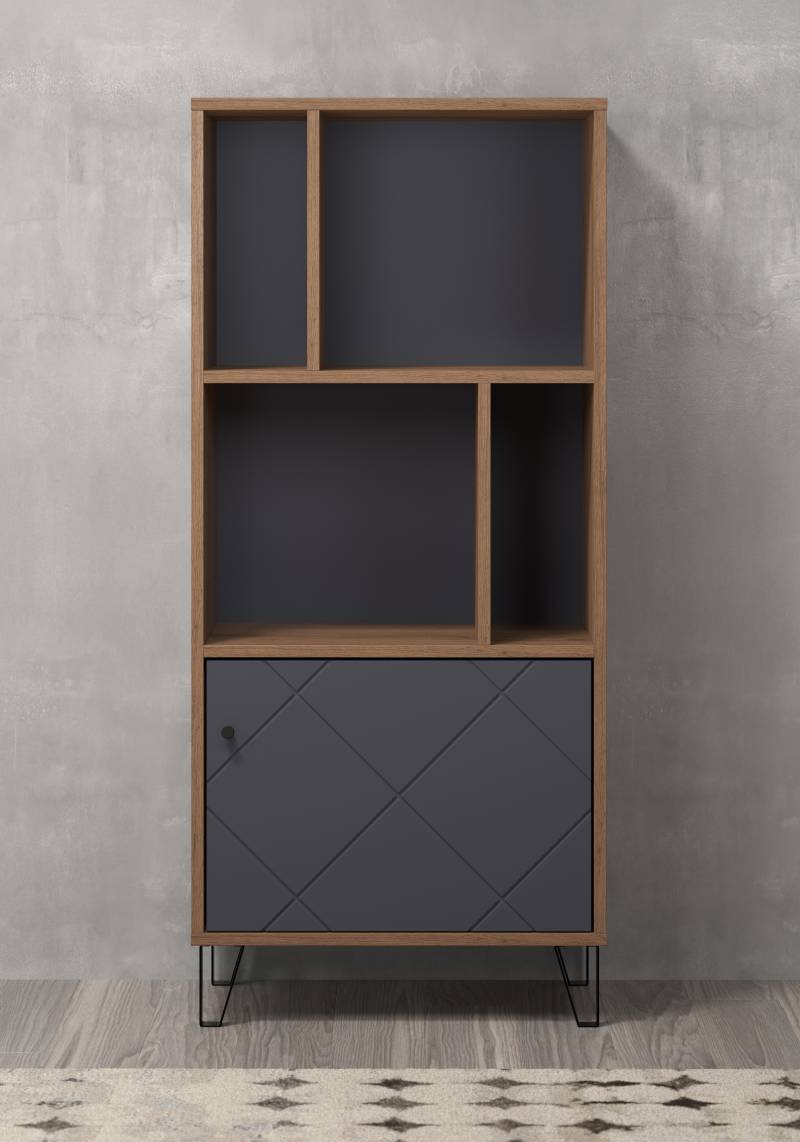 Places of Style Standregal »Molveno«, (1 St.), Bücherregal - matte Echtholzoptik - Soft-Close-Funktion, Breite 63 cm von PLACES OF STYLE