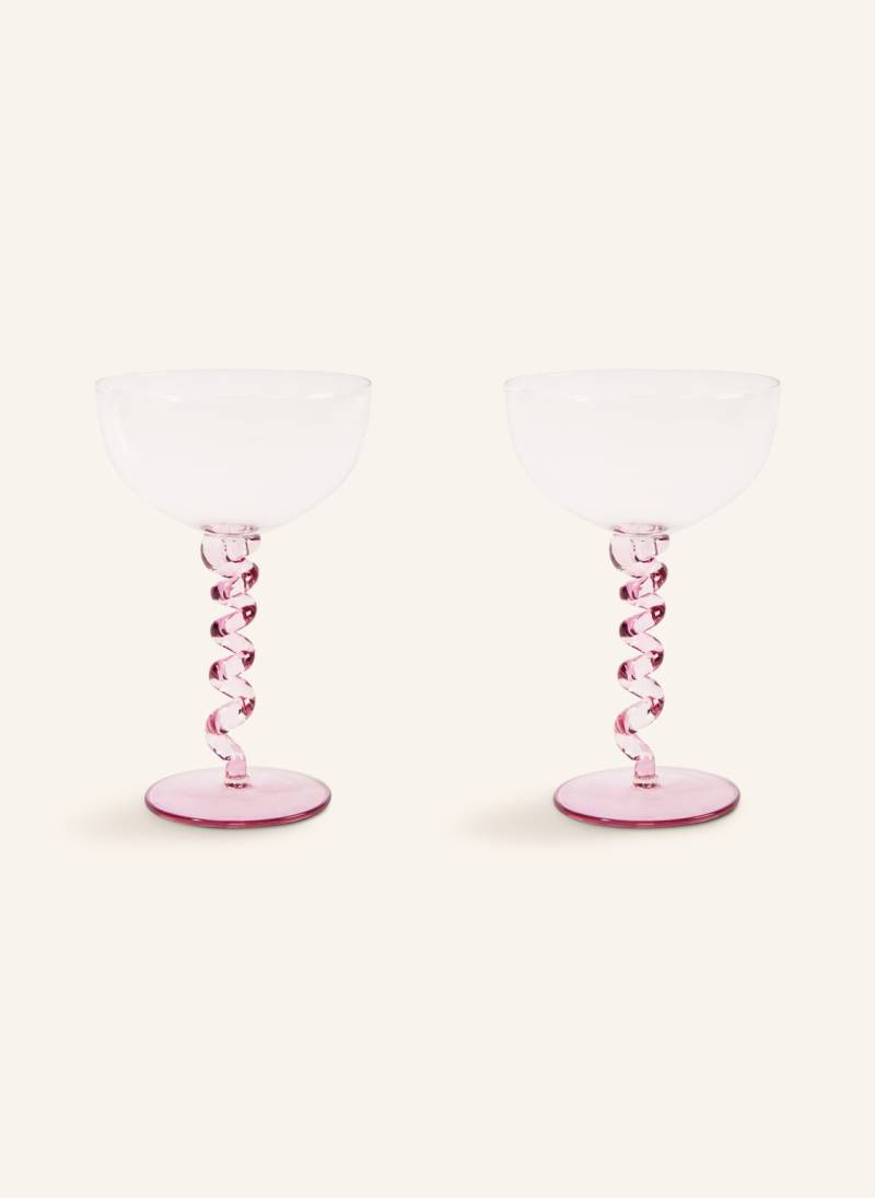 &K Amsterdam 2er-Set Schalen Ice Spiral pink von &k amsterdam