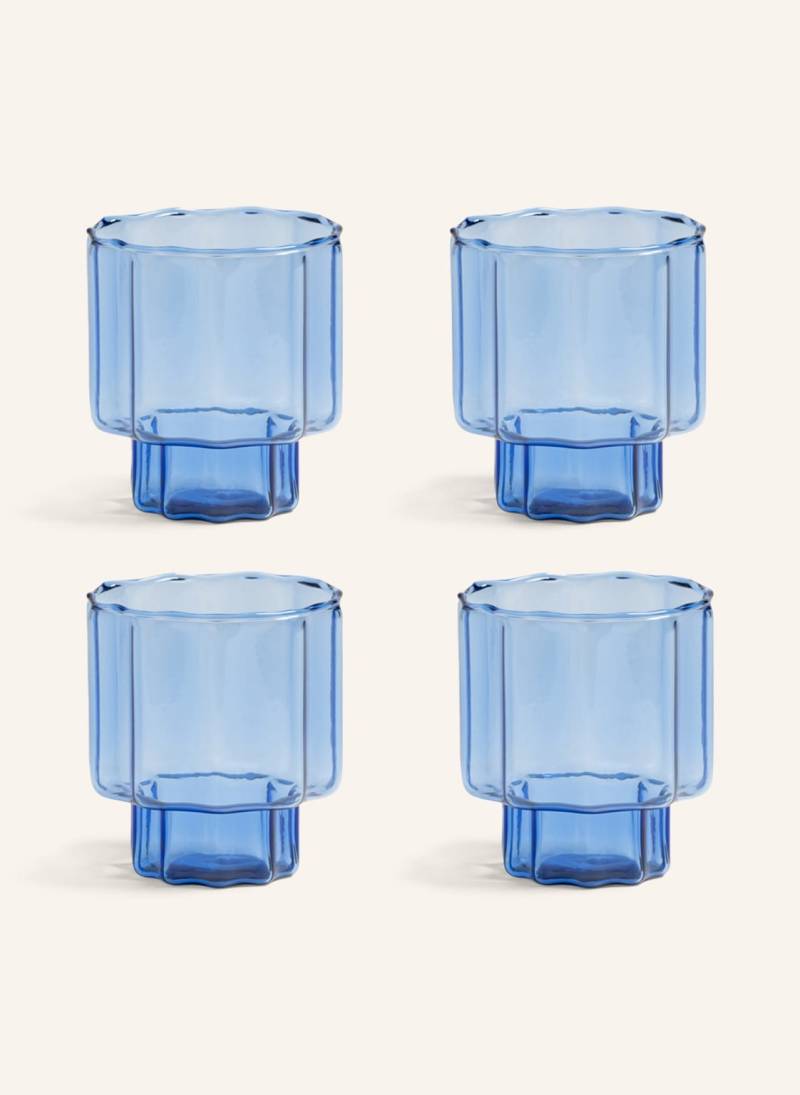 &K Amsterdam 4er-Set Trinkgläser Bloom blau von &k amsterdam