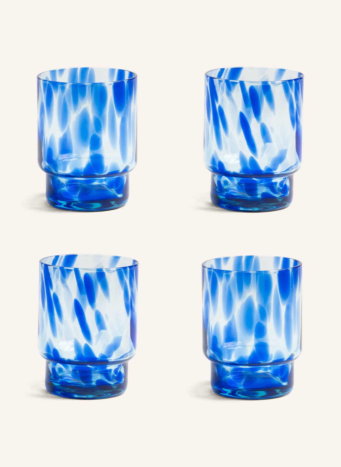 &K Amsterdam 4er-Set Trinkgläser Tortoise blau &K Amsterdam 4er-Set Trinkgläser Tortoise blau von &k amsterdam