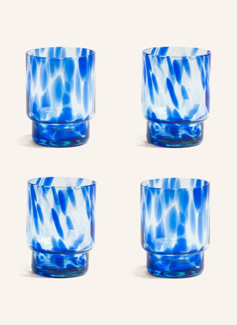 &K Amsterdam 4er-Set Trinkgläser Tortoise blau von &k amsterdam