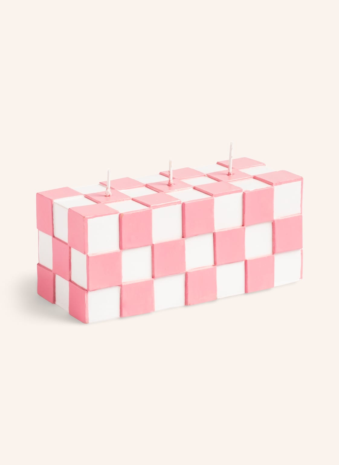 &K Amsterdam Kerze Check pink &K Amsterdam Kerze Check pink von &k amsterdam