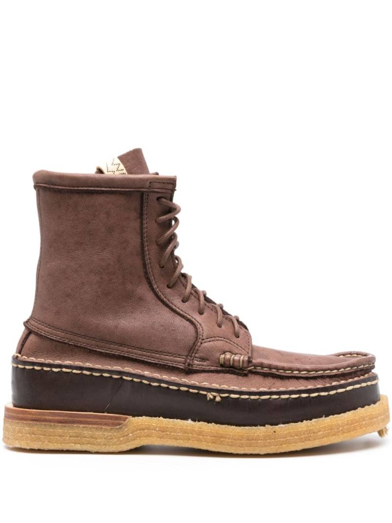 visvim Cheekag-Folk lace-up leather boots - Brown von visvim