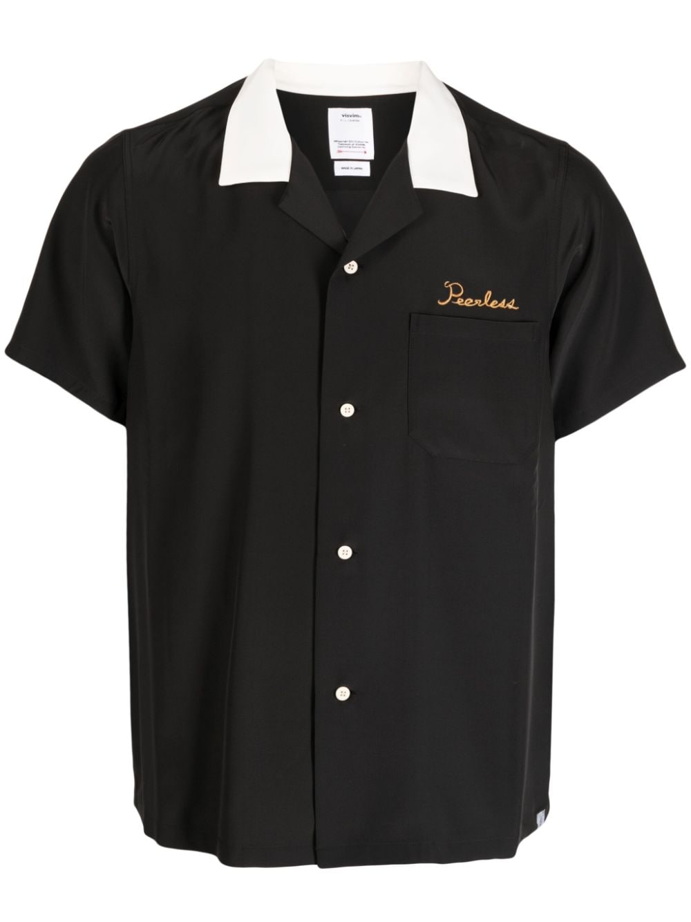 visvim logo-embroidered silk shirt - Black von visvim