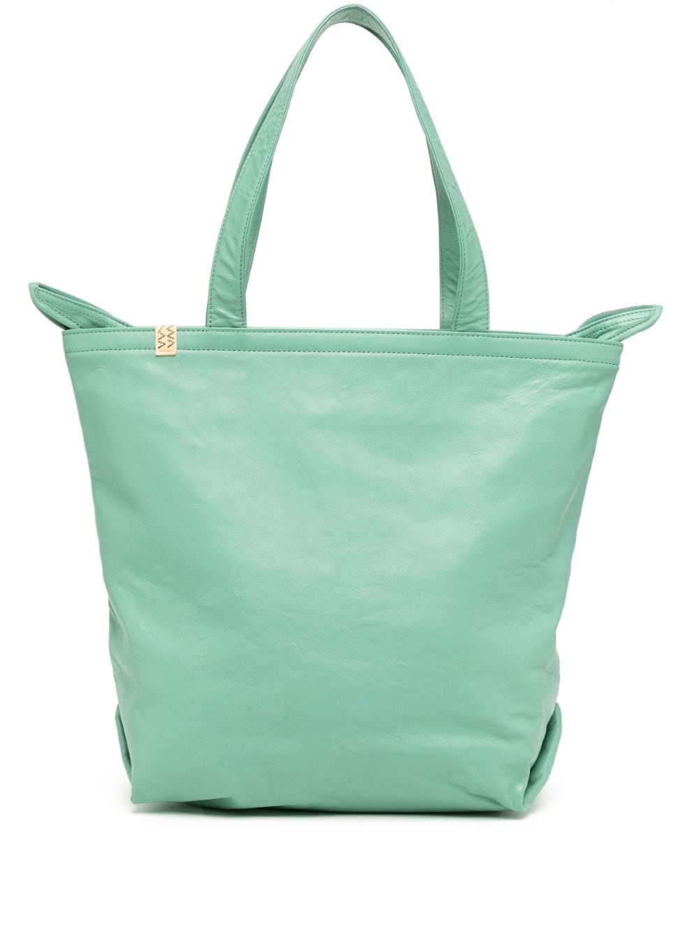 visvim logo-patch leather tote bag - Green von visvim