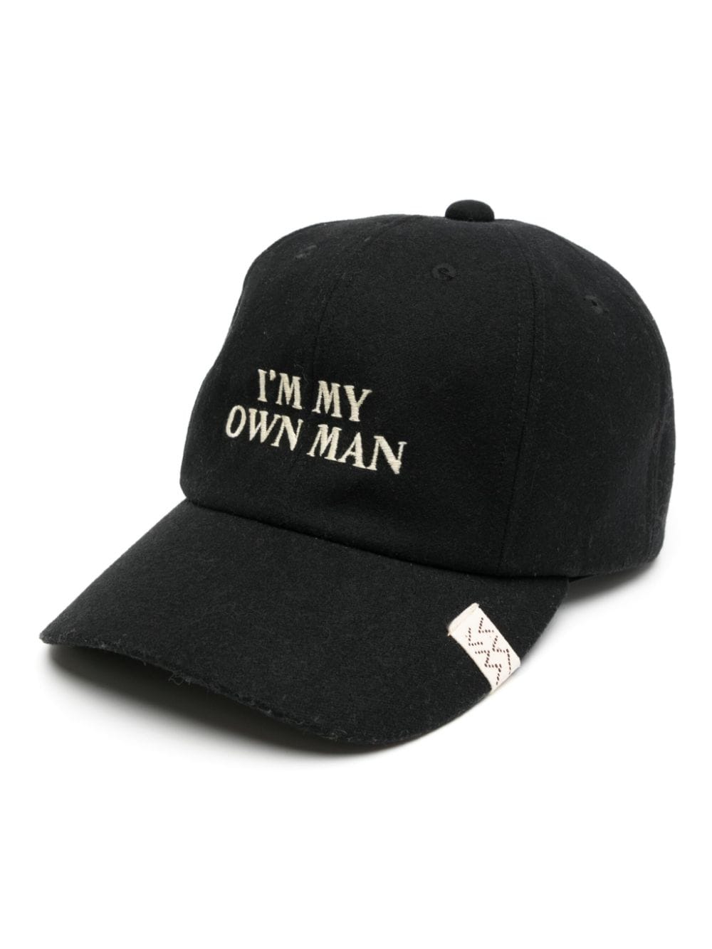 visvim slogan-embroidered felted cap - Black von visvim