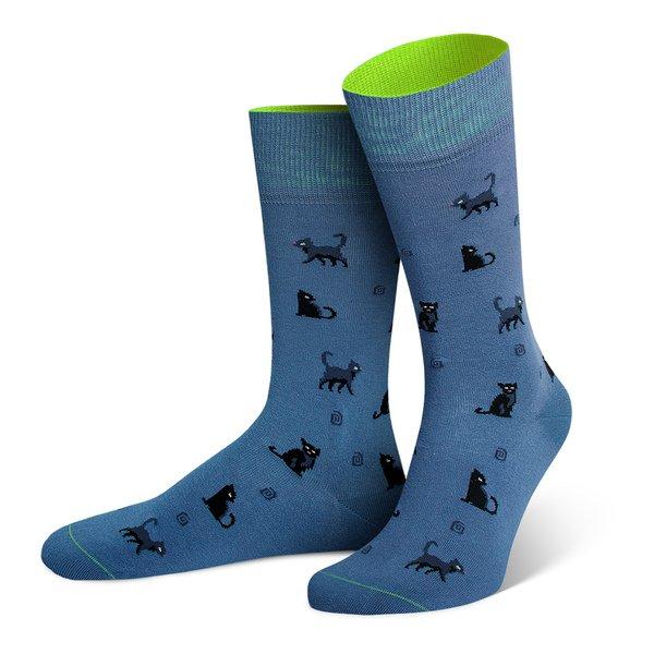 Wadenlange Socken Damen Blau 35-38 von von Jungfeld