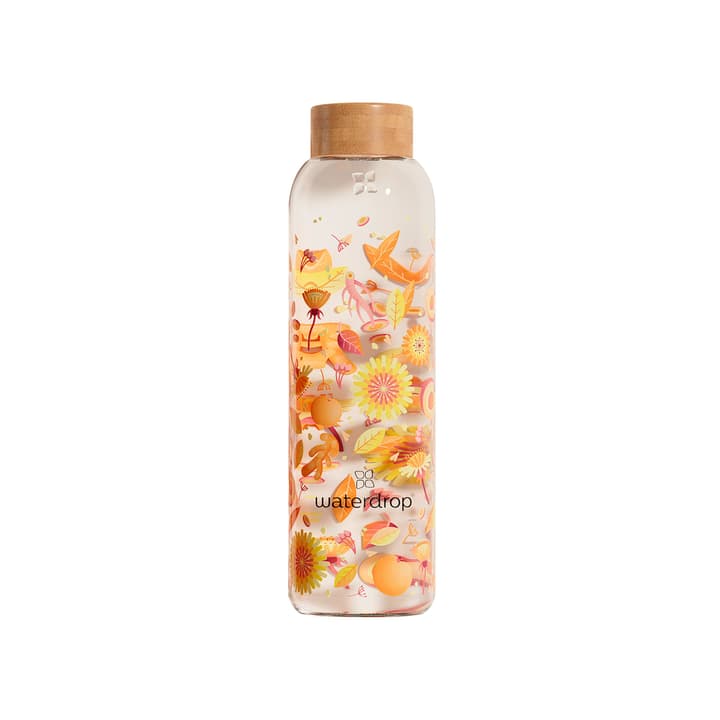 waterdrop Glasflasche Youth 600ml Trinkflasche apricot von waterdrop