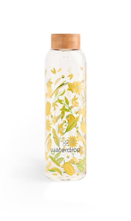 waterdrop Glasflasche ZEN 600ml Trinkflasche limegrün von waterdrop