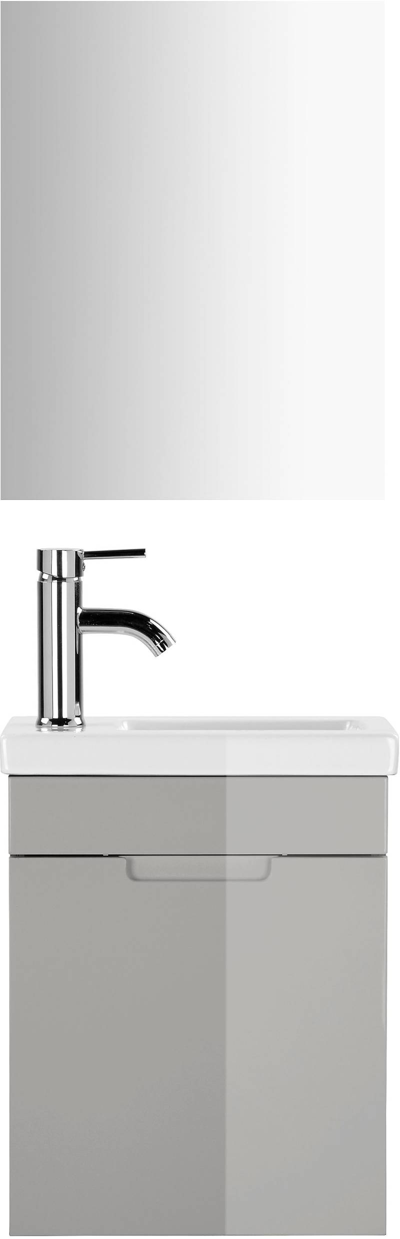welltime Badmöbel-Set »Lund Gästebad Gästebadezimmmer Set Gäste-WC Waschplatzset«, (Komplett-Set), Waschtisch, Spiegel und Waschbecken Breite 40 cm von welltime