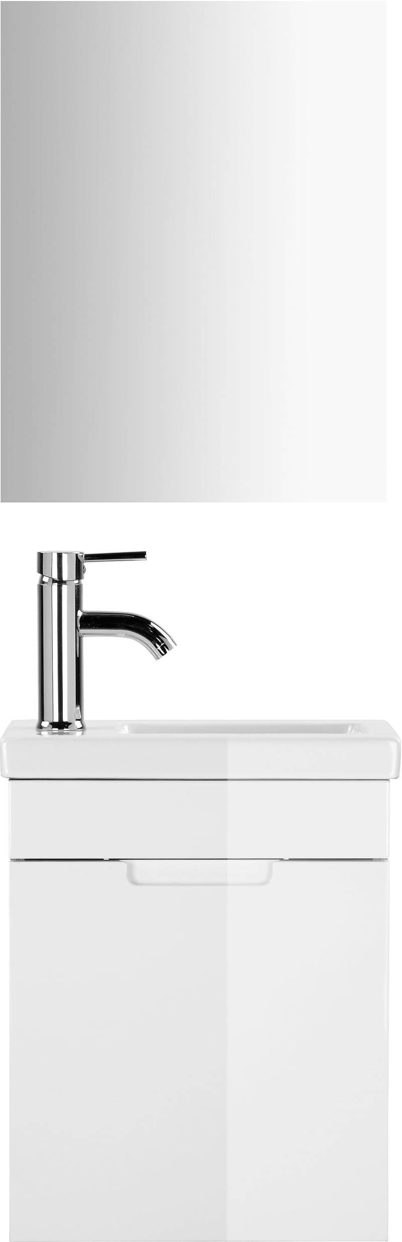 welltime Badmöbel-Set »Lund Gästebad Gästebadezimmmer Set Gäste-WC Waschplatzset«, (Komplett-Set), Waschtisch, Spiegel und Waschbecken Breite 40 cm von welltime