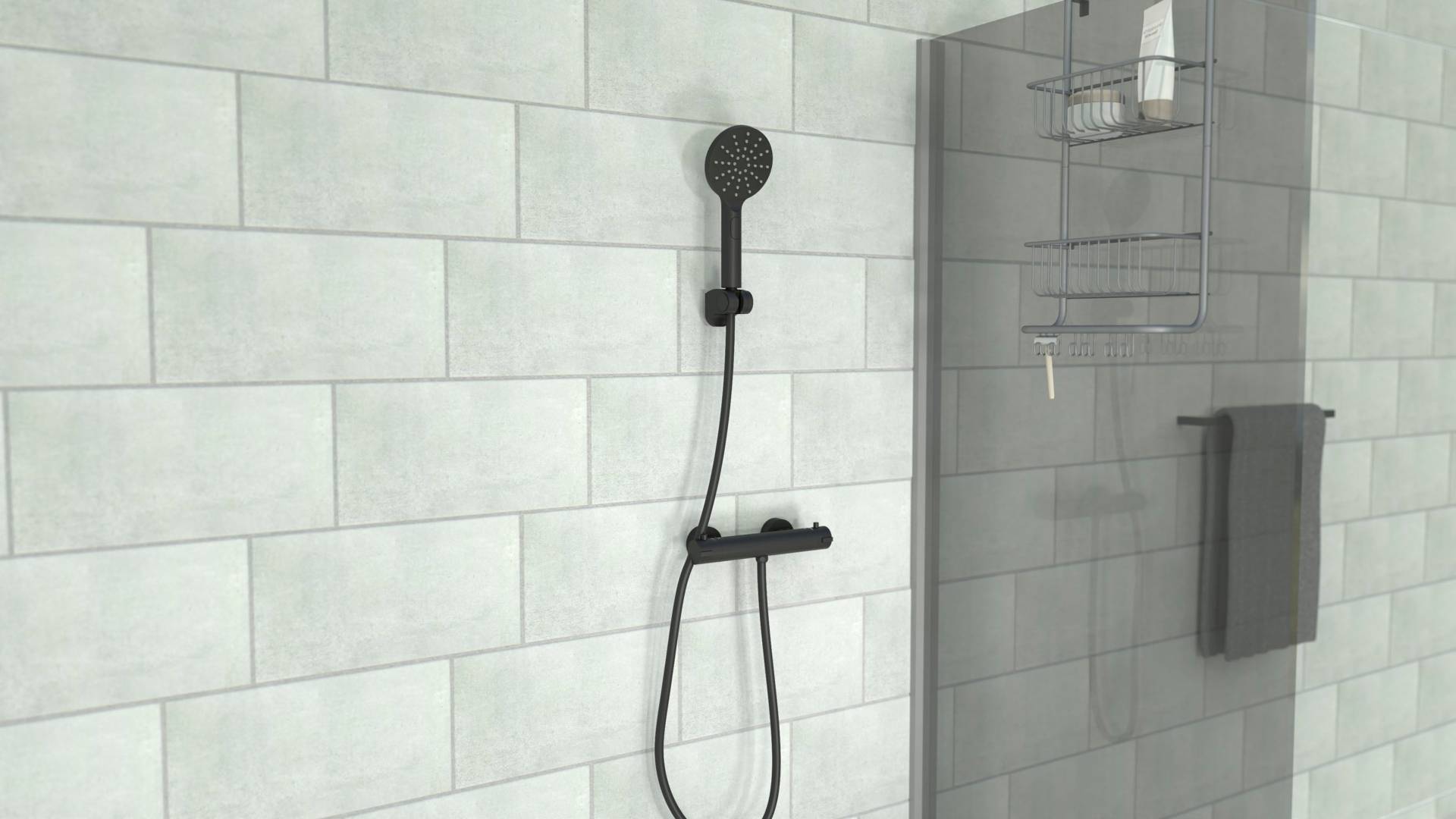 welltime Brausethermostat »Black«, (Set), Mischbatterie mit Thermostat von welltime