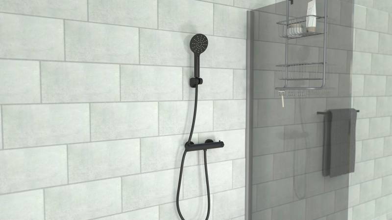 welltime Brausethermostat »Black«, (Set), Mischbatterie mit Thermostat von welltime